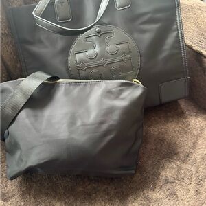 Black Tote Bag with Gold Accents